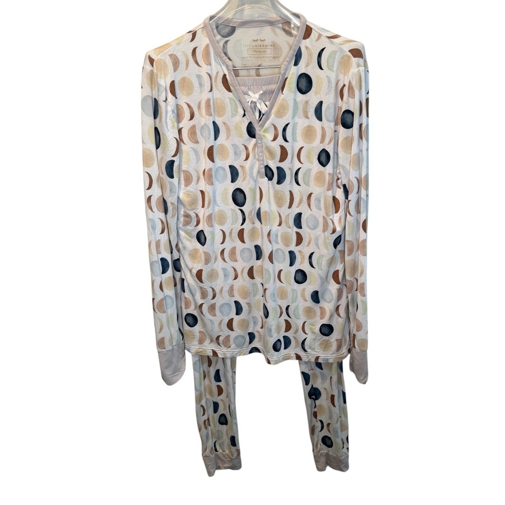 Little Sleepies Womens Multi Moon Phase Pajama Set Lunaluxe Bamboo Viscose M